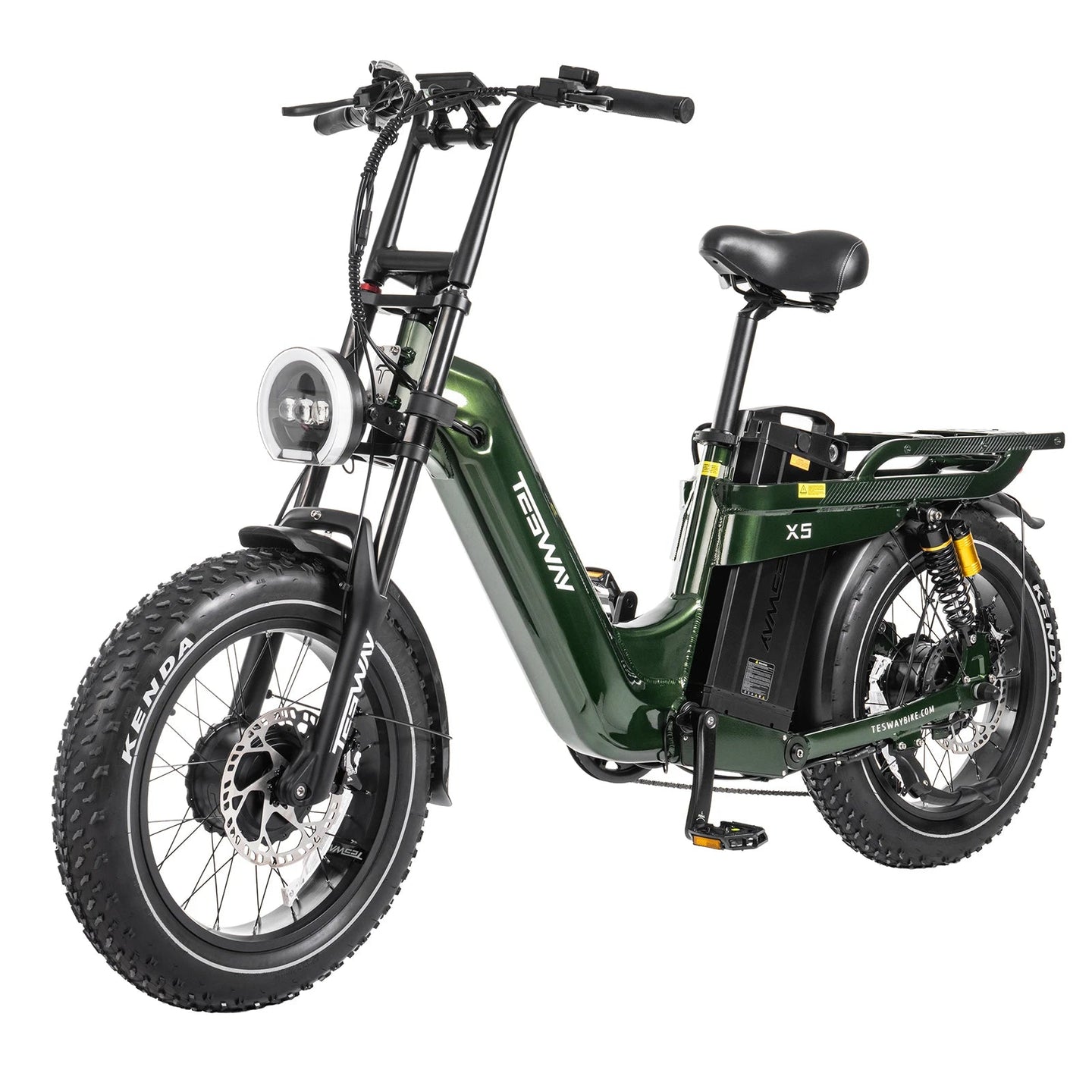 TESWAY X5 AWD Step-Thru E-Bike – 3600W Dual Motor 200 N·m