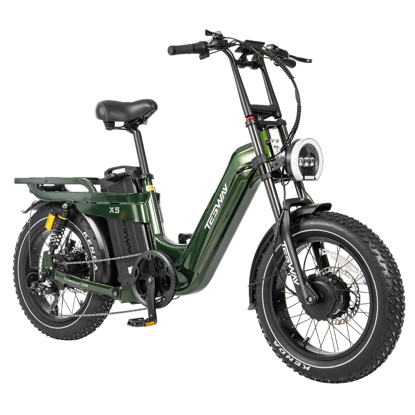 TESWAY X5 AWD Step-Thru E-Bike – 3600W Dual Motor 200 N·m