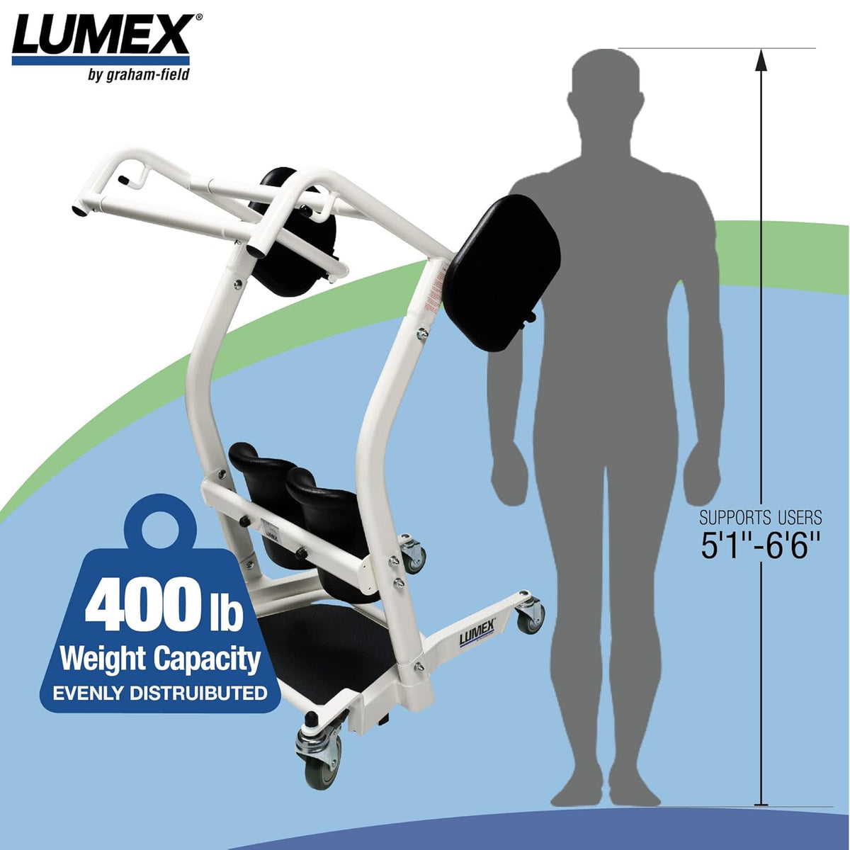 Lumex LF1600 Stand Assist, Sit to Stand Patient Lift for Elderly Seniors, Chair Transfer & Standing Support Aid