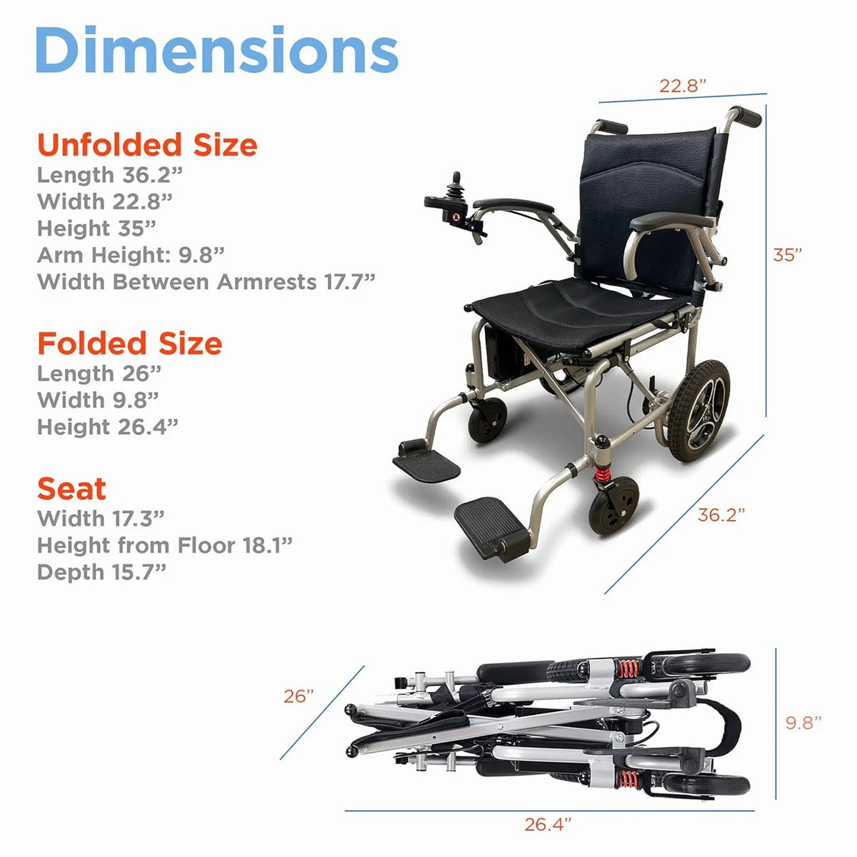Journey Air lightweight folding power chair – image 6