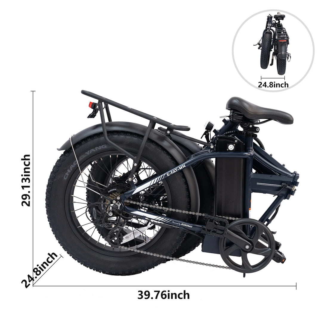 EUNORAU E-Fat-MN 48V 500W Folding Fat Tire eBike 20" 50mi Range