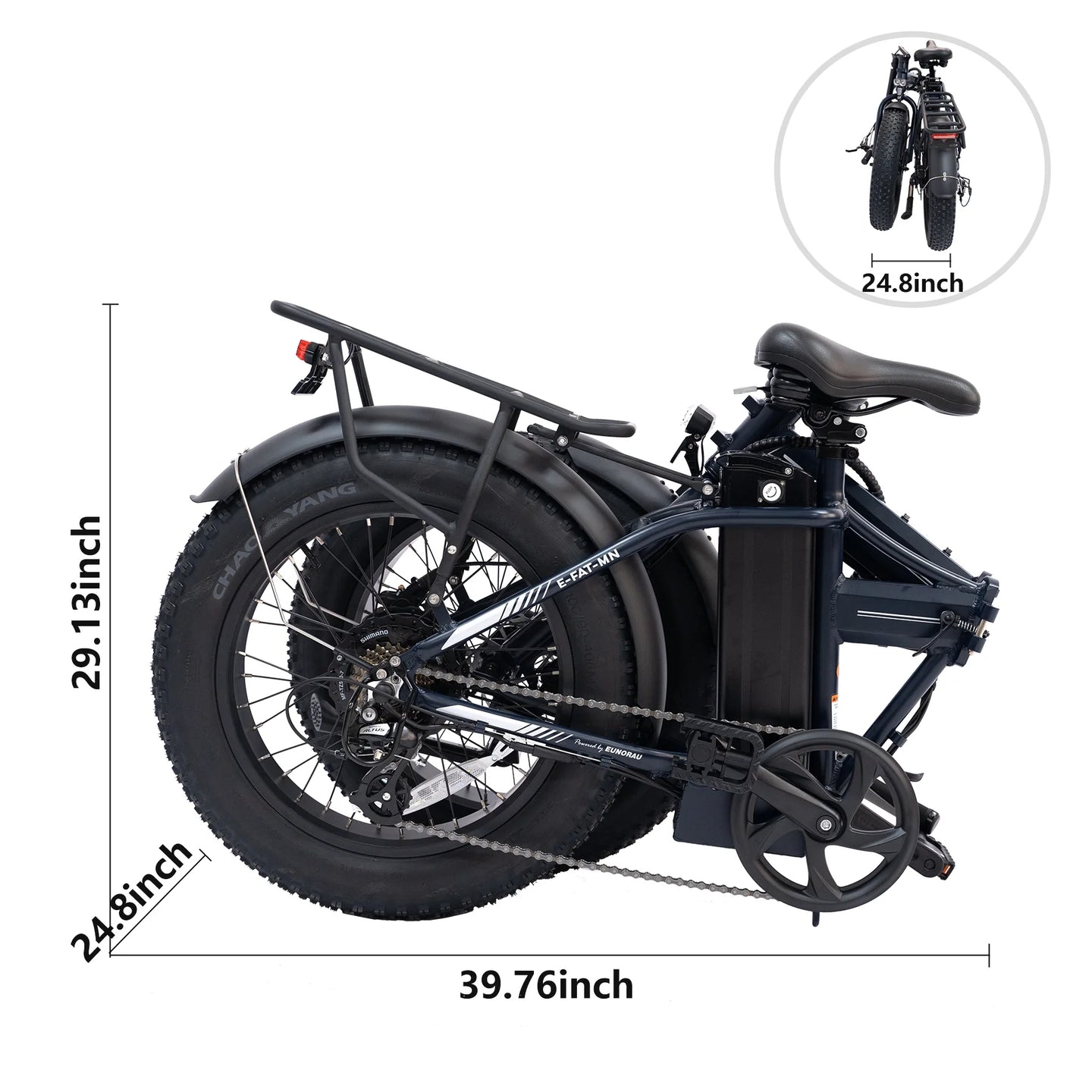 EUNORAU E-Fat-MN 48V 500W Folding Fat Tire eBike 20" 50mi Range