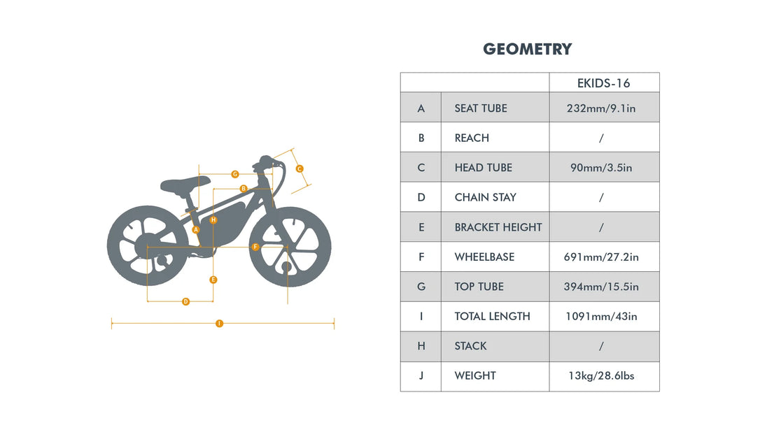 EUNORAU eKids16 24V 180W Kids Balance eBike 3 Speeds Ages 5 Plus