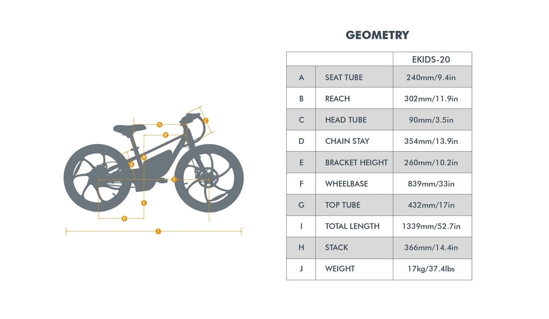 EUNORAU eKids20 24V 250W Kids Electric Bike 3 Speeds Ages 8 Plus