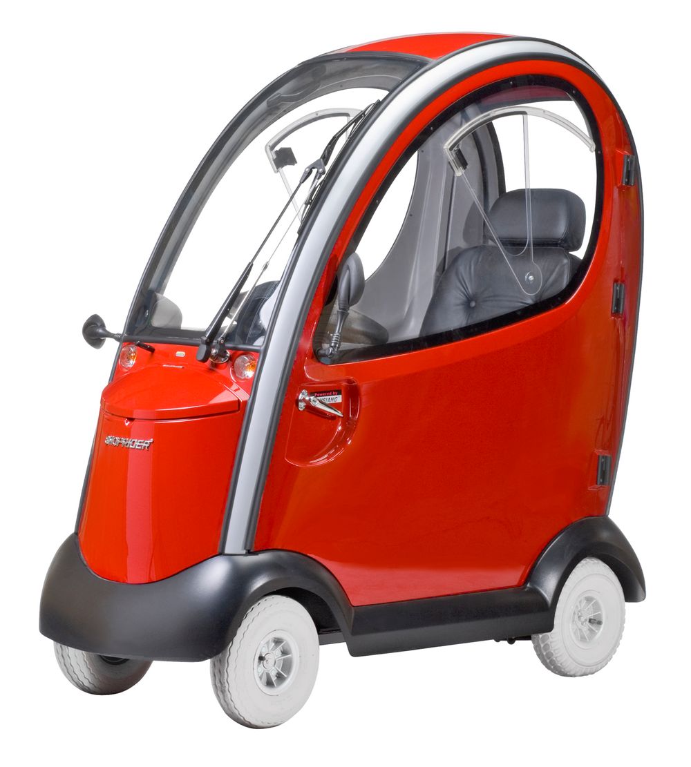 Flagship heavy-duty mobility scooter with enclosed canopy