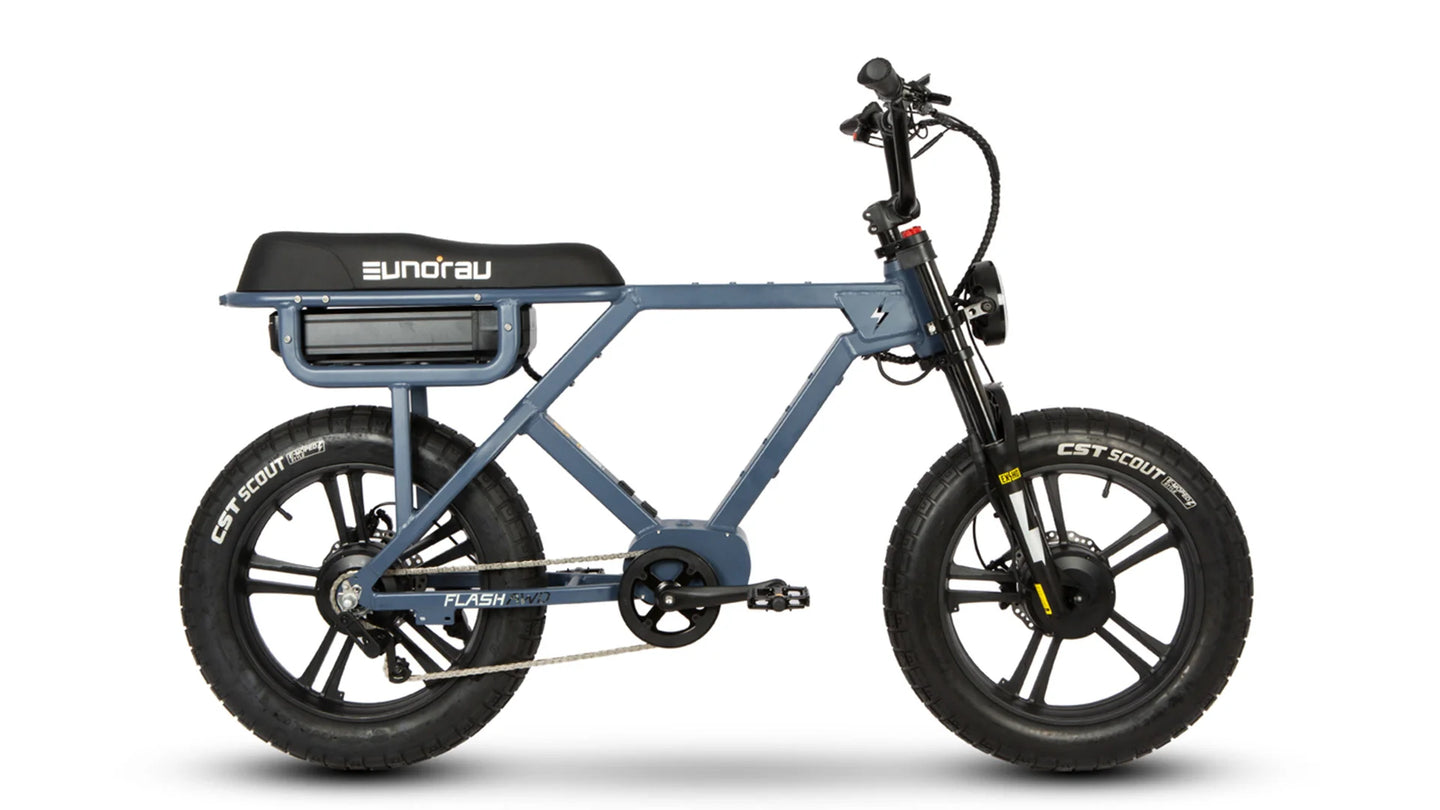 EUNORAU Flash AWD 52V 1500W Dual Motor Triple Battery eBike 220mi
