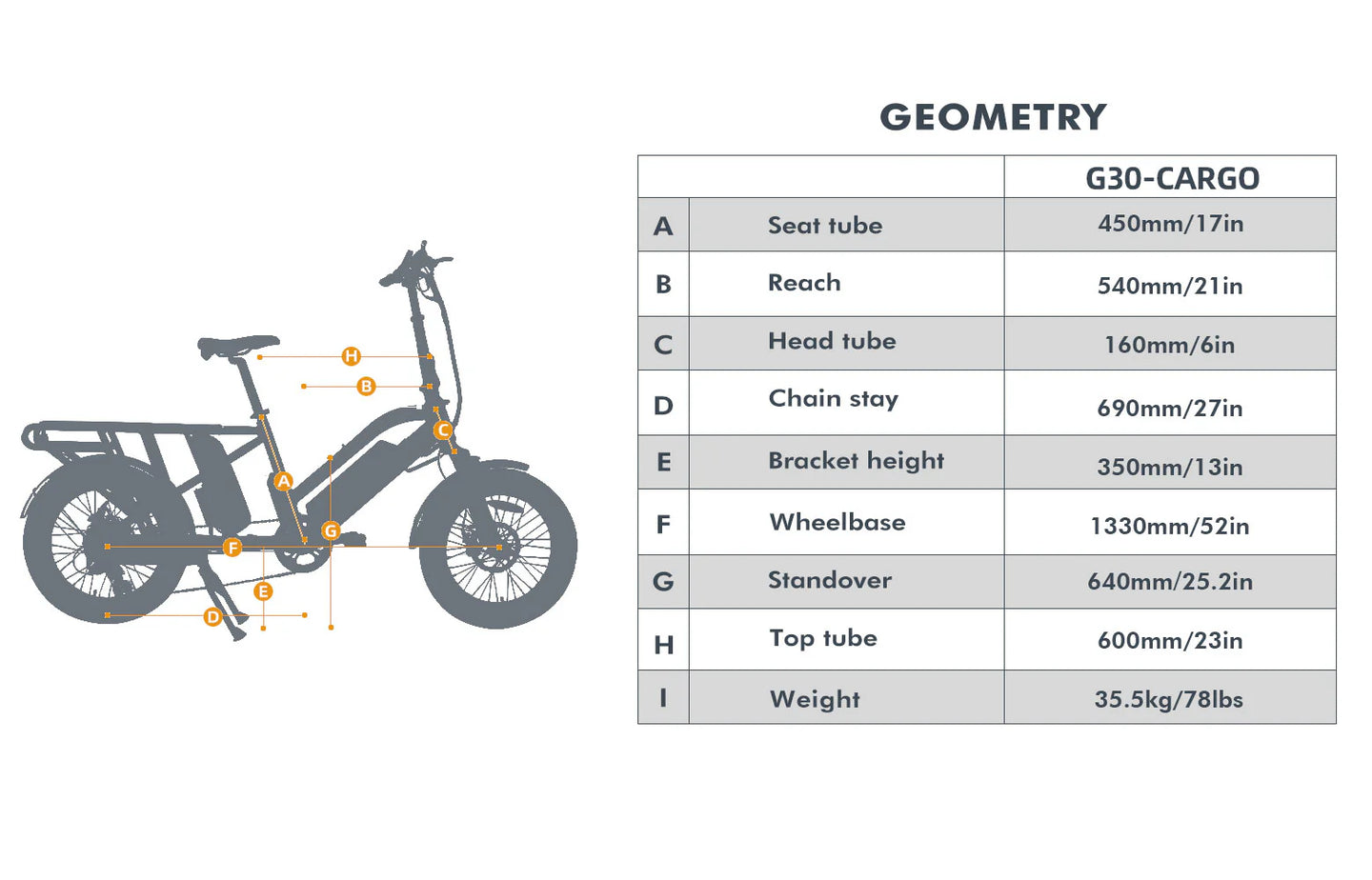 EUNORAU G30-Cargo 2.0 48V 500W Long-Tail Cargo eBike 440lbs 20"
