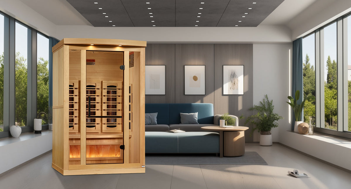 Golden Designs Full Spectrum Sauna with Himalayan Salt Bar GDI802003