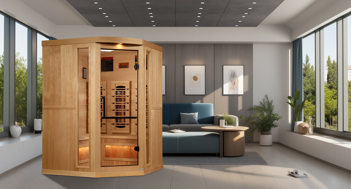 Golden Designs Full Spectrum Sauna with Himalayan Salt Bar GDI803503