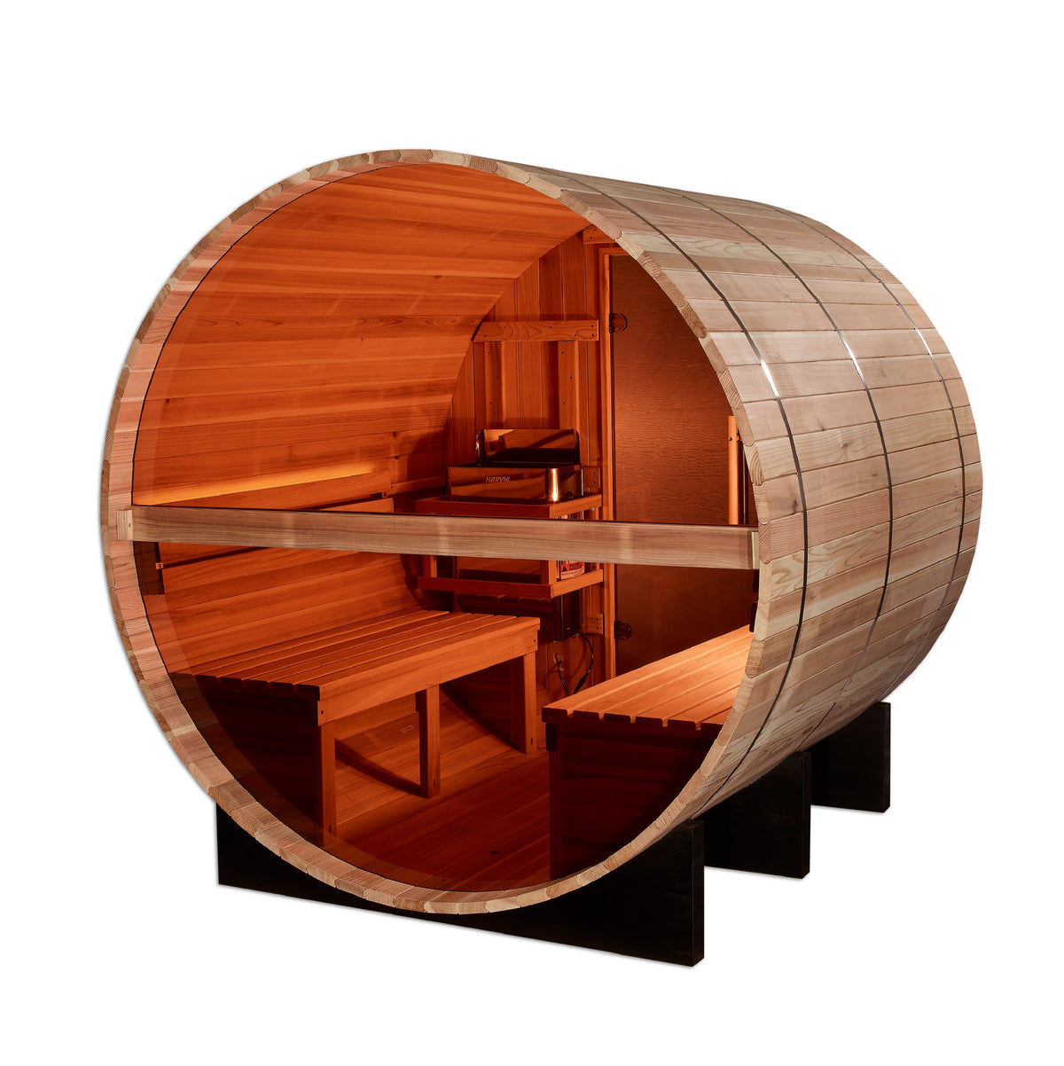 Golden Designs Barrel Sauna with Bronze Privacy View GDIB02401
