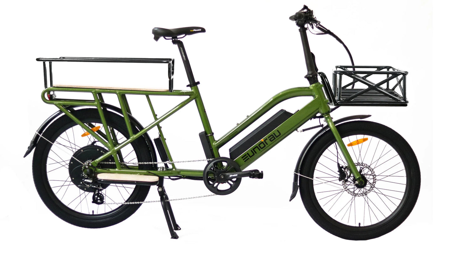 EUNORAU Max-Cargo 2.0 48V 750W Long-Tail Cargo eBike 440lbs 80mi