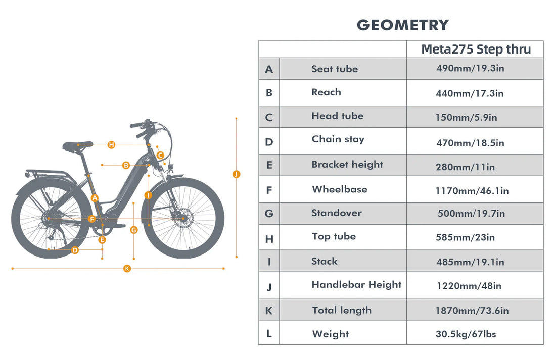 EUNORAU Meta275 1.0 48V 500W Torque Sensor 27.5" Commuter eBike