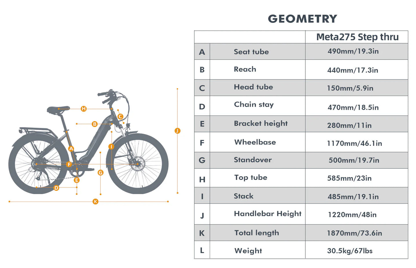 EUNORAU Meta275 1.0 48V 500W Torque Sensor 27.5" Commuter eBike