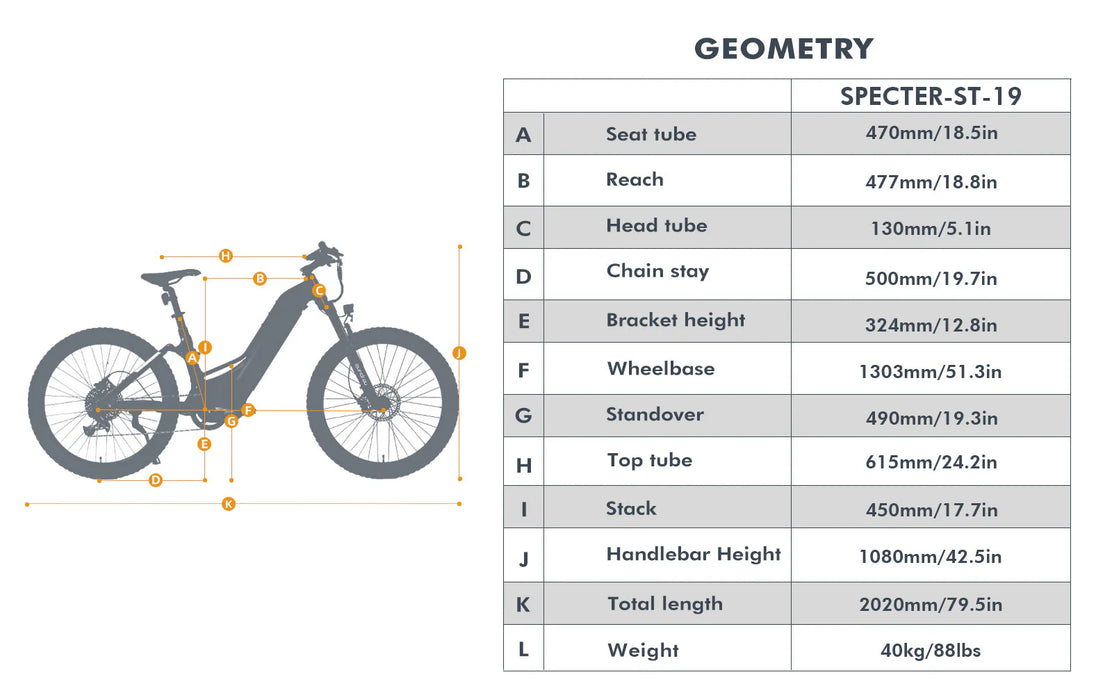EUNORAU Specter-ST 2.0 48V 1000W BAFANG M620 Full Suspension eBike