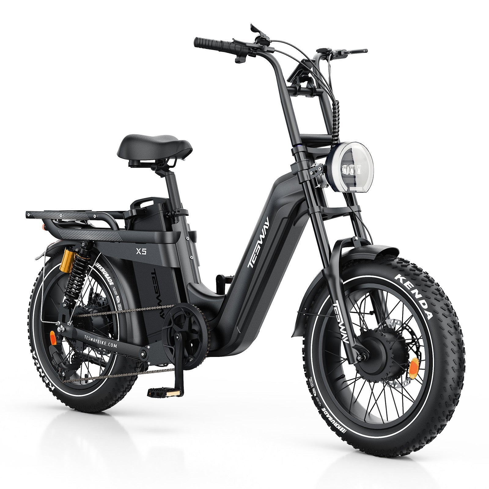 TESWAY X5 AWD Step-Thru E-Bike – 3600W Dual Motor 200 N·m