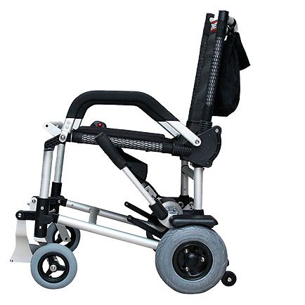 Side view black electric wheelchair