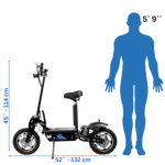Rosso Cobra Blue Electric Scooter Seat Foldable 1000W 18MPH