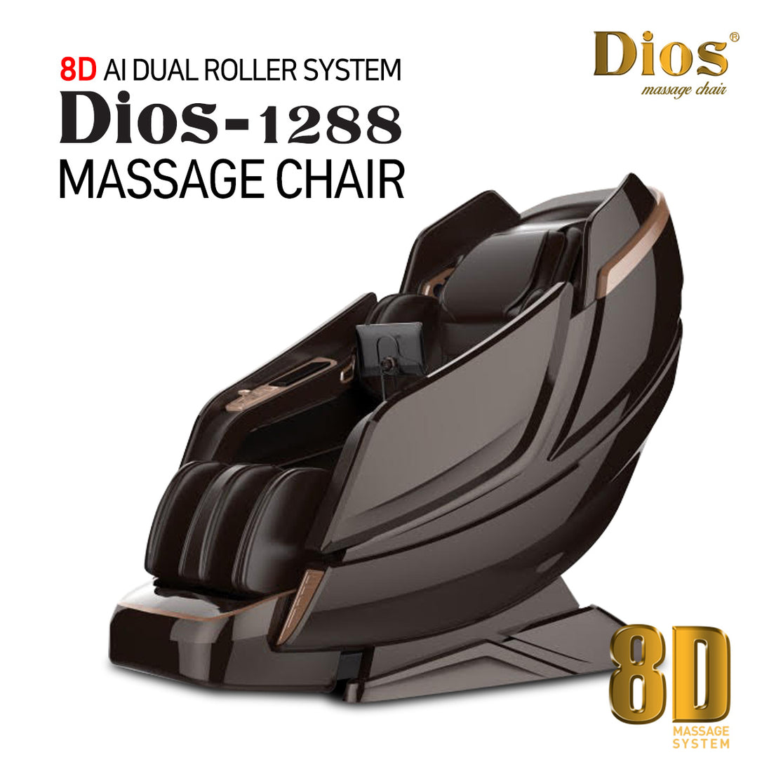 Kahuna Dios-1288 gray 8D AI SL-Track zero gravity massage chair