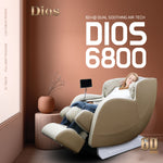 Kahuna Dios-6800 - 6D Dual Core (3D+3D) Roller, Air Float System, 50″ SL-Track Full Body Zero Gravity Recliner, Bluetooth, Heat Therapy Beige/White
