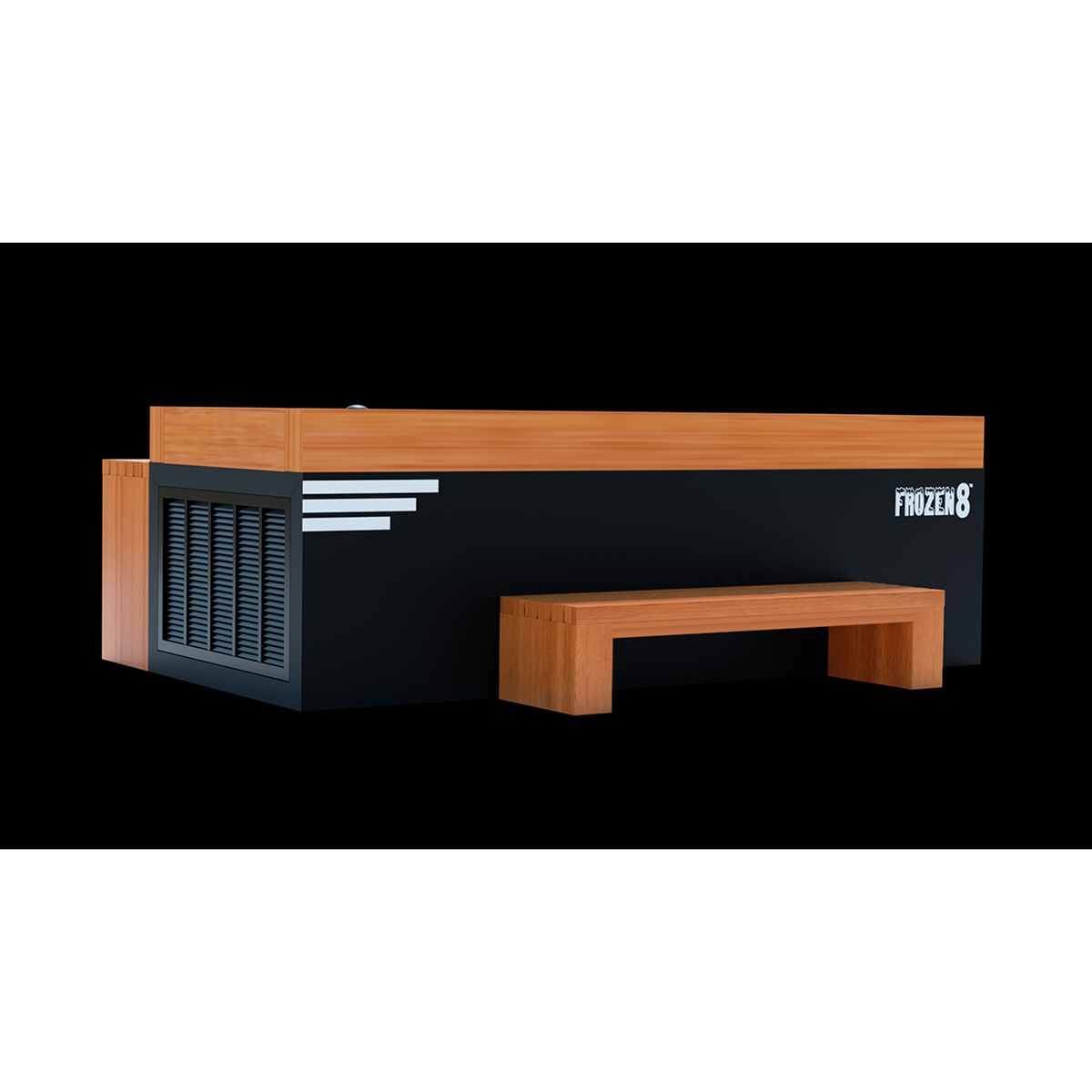 Medical Saunas Frozen 8 Extra Large Cold Plunge with Bar Counter and Step