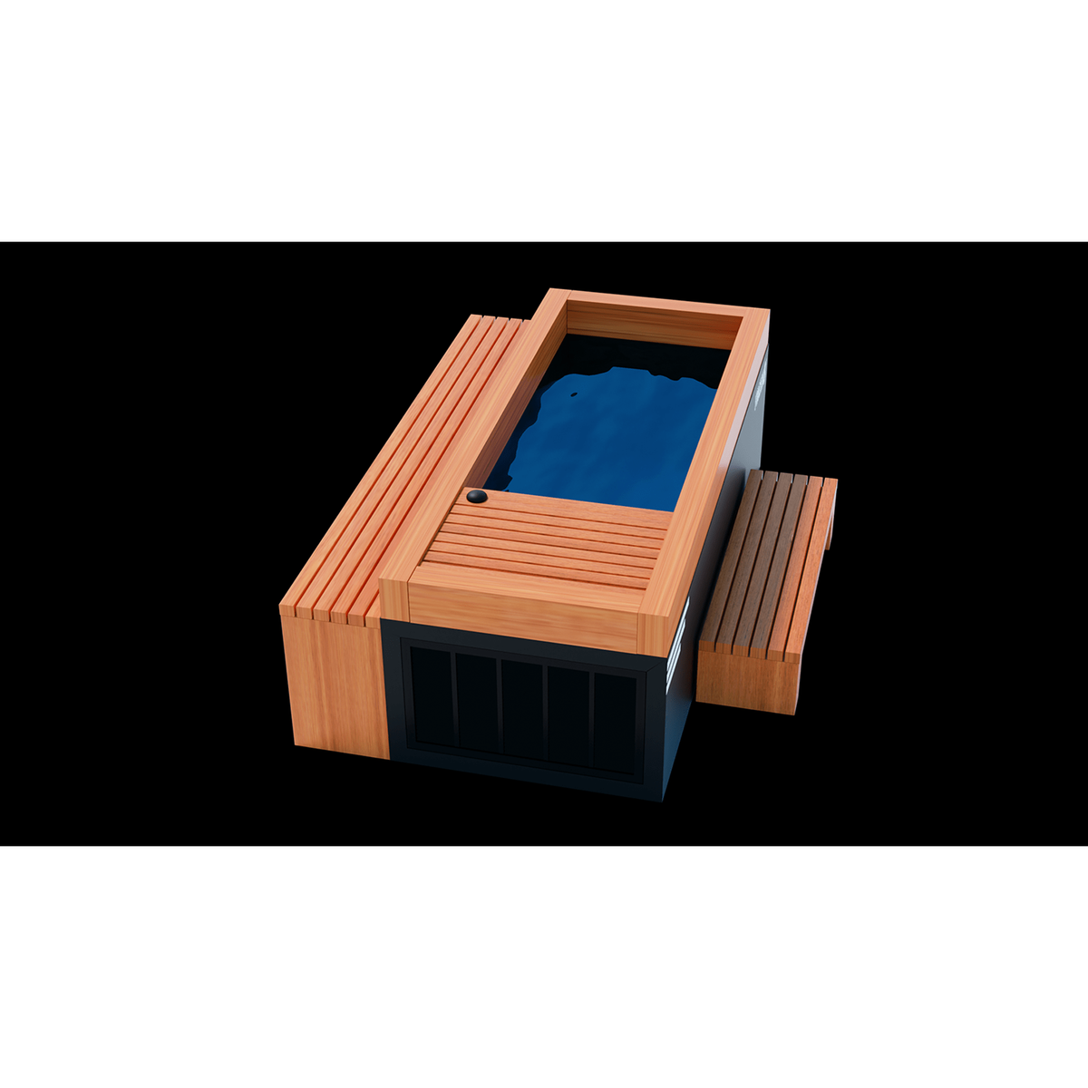 Medical Saunas Frozen 8 Extra Large Cold Plunge with Bar Counter and Step