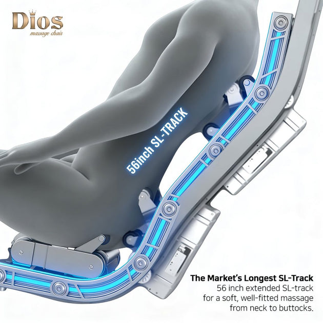 Dios Flexa 181° 4D Massage Chair 56" SL-Track Zero Gravity Heat