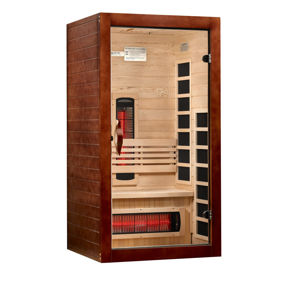 infrared sauna is designed for one to two persons