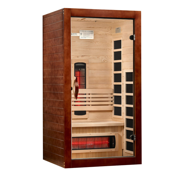 infrared sauna is designed for one to two persons