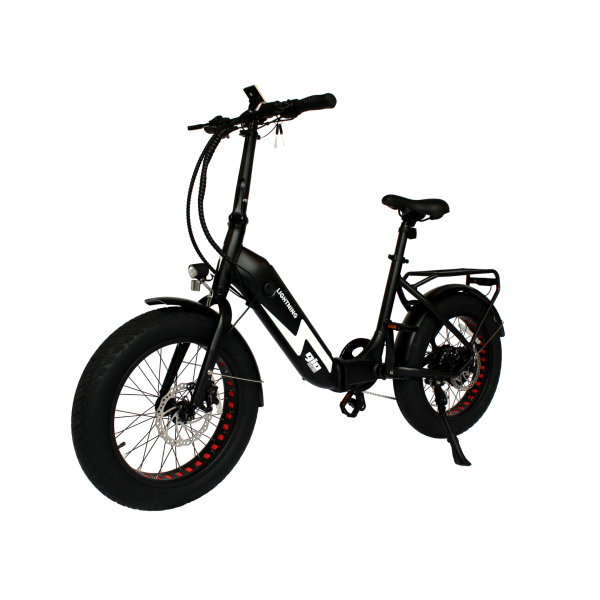 GIO LIGHTNING Folding Electric Bike Gray with Fat Tires