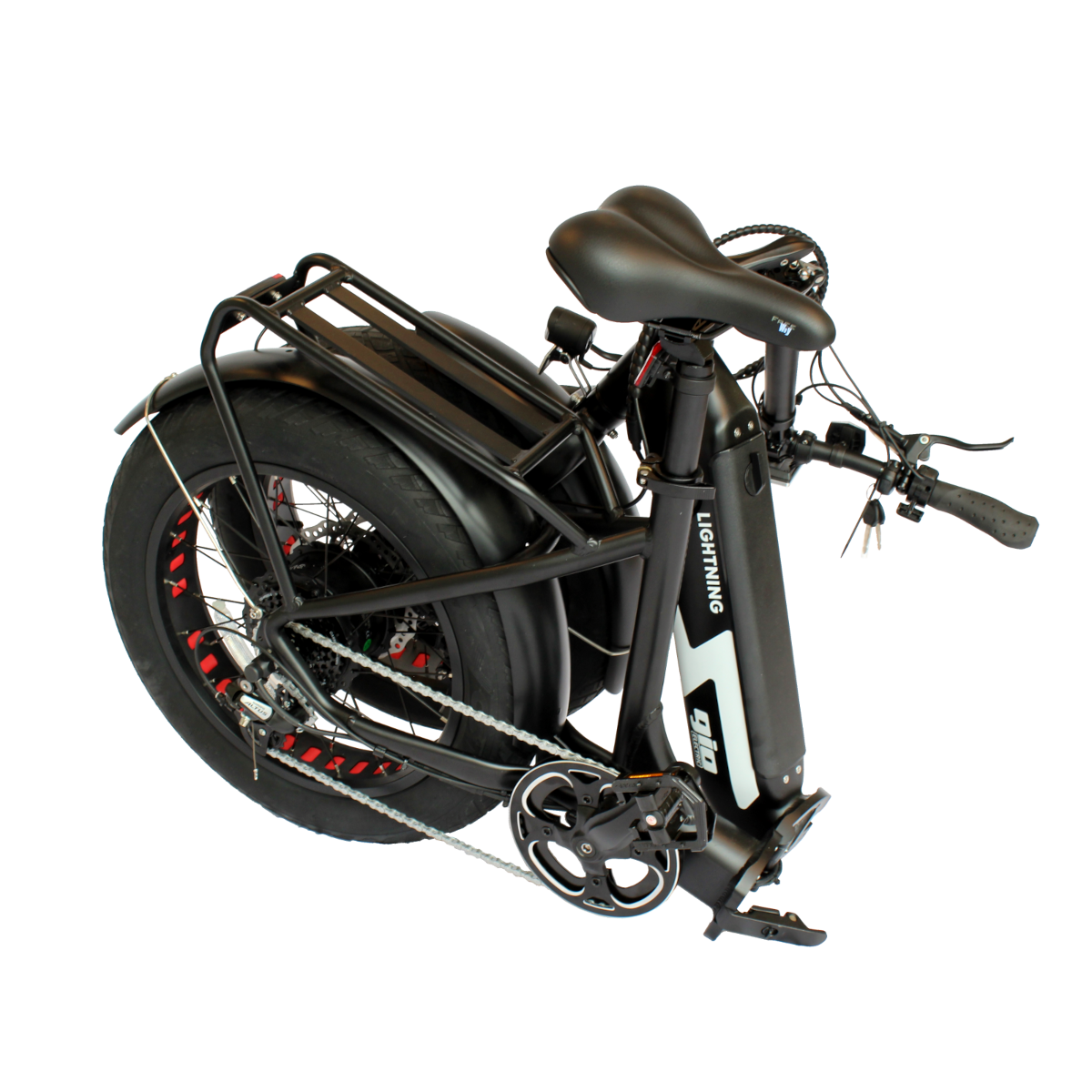 GIO LIGHTNING Folding Electric Bike Gray with Fat Tires