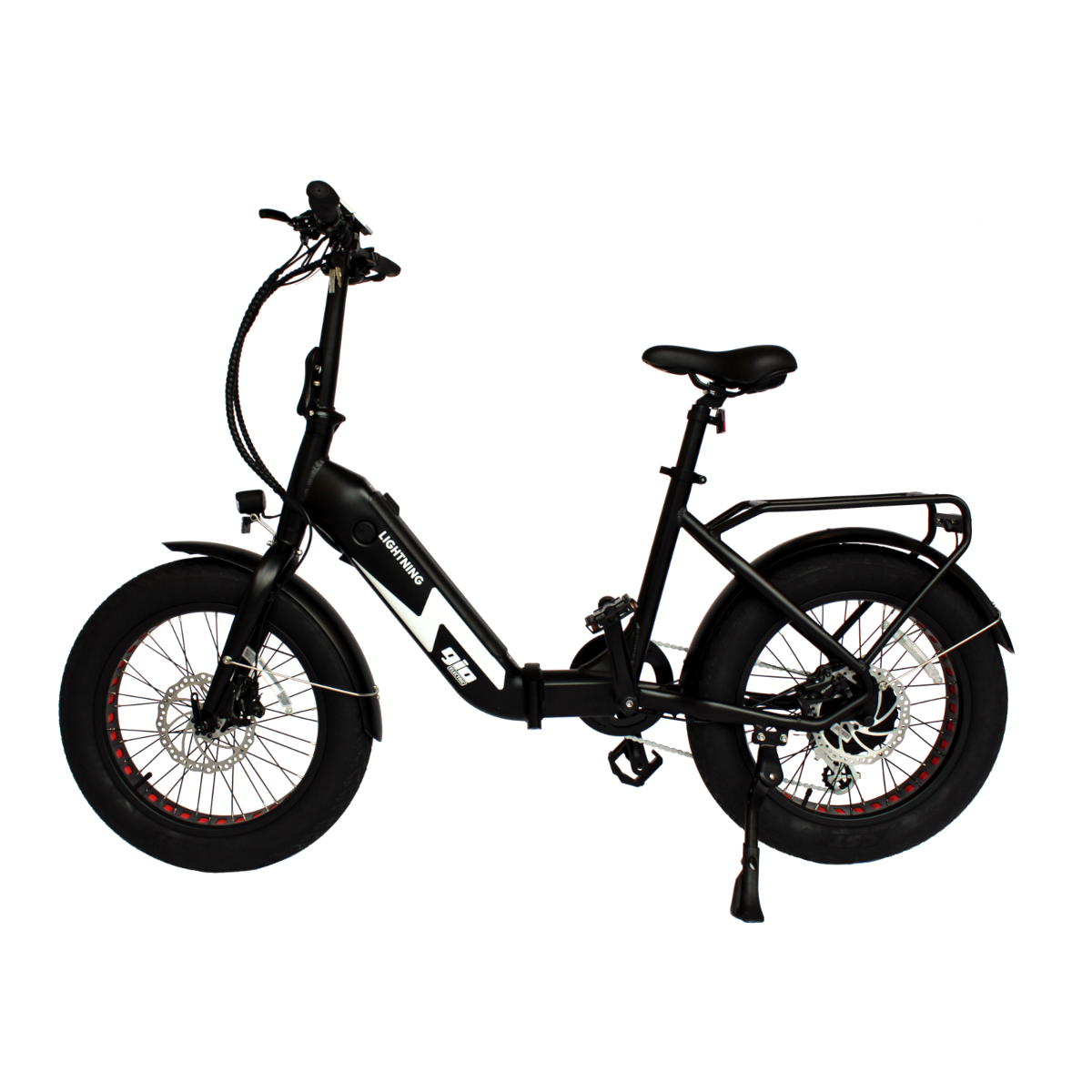 GIO LIGHTNING Folding Electric Bike Gray with Fat Tires