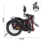EUNORAU One-Trike 2.0 48V 500W Electric Trike Folding 440lbs 50mi