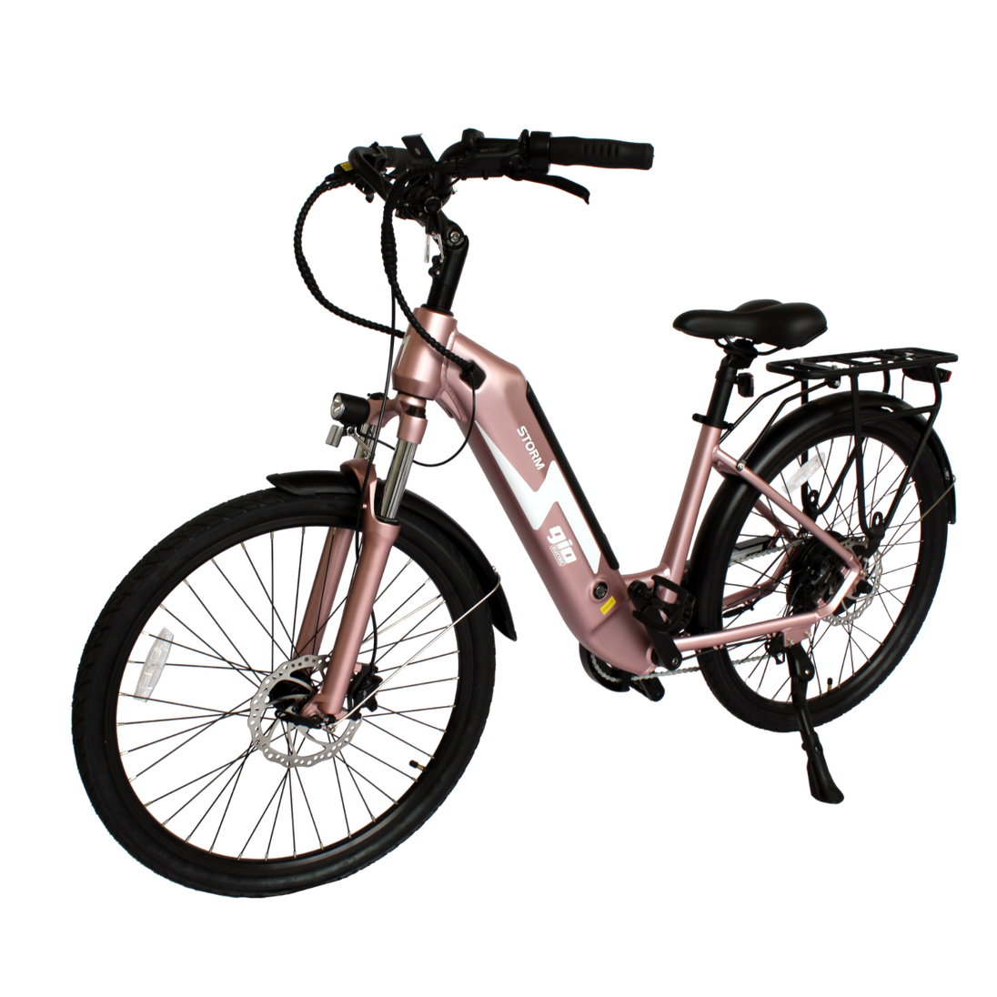 GIO Storm eBike Rose Gold 48V 500W Samsung Battery 46mi Range