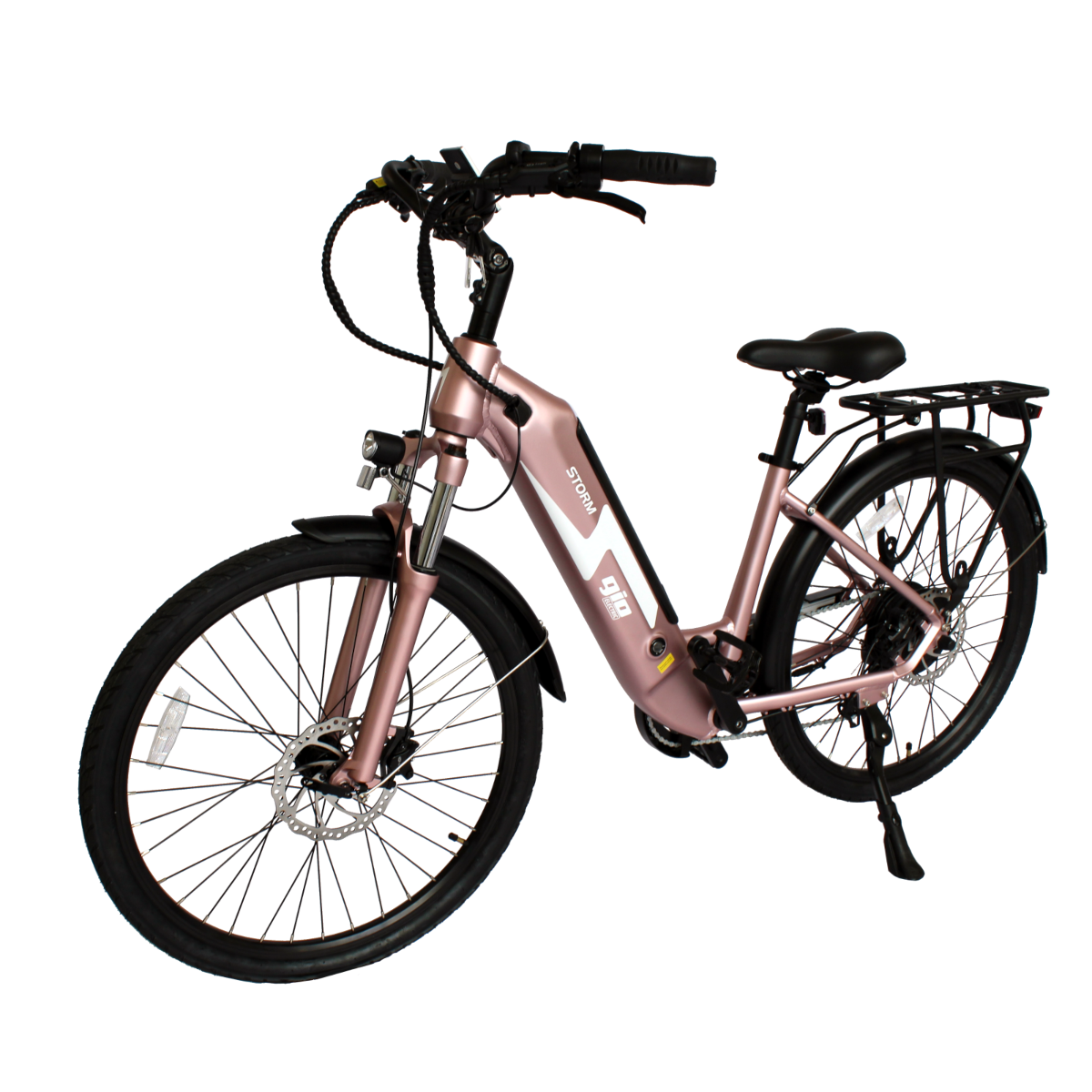 GIO Storm eBike Rose Gold 48V 500W Samsung Battery 46mi Range