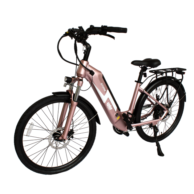 GIO Storm eBike Rose Gold 48V 500W Samsung Battery 46mi Range