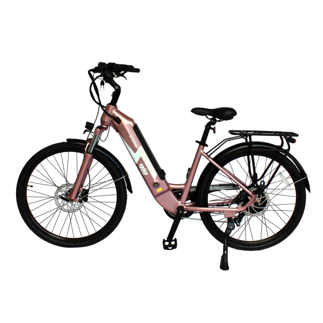 GIO Storm eBike Rose Gold 48V 500W Samsung Battery 46mi Range