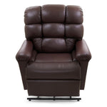 UltraComfort UC556 Vega Medium/Wide power lift recliner, brown leather, front view